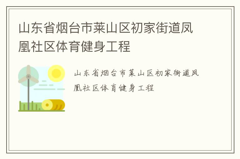 山東省煙臺市萊山區初家街道鳳凰社區體育健身工程