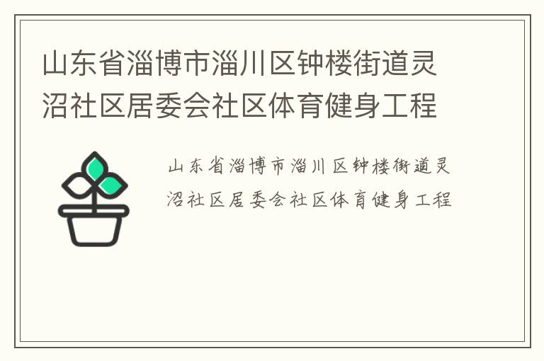 山東省淄博市淄川區鐘樓街道靈沼社區居委會社區體育健身工程