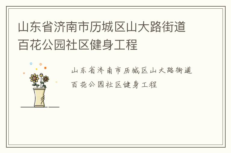 山東省濟南市歷城區山大路街道百花公園社區健身工程