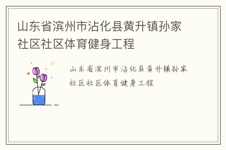 山東省濱州市沾化縣黃升鎮孫家社區社區體育健身工程