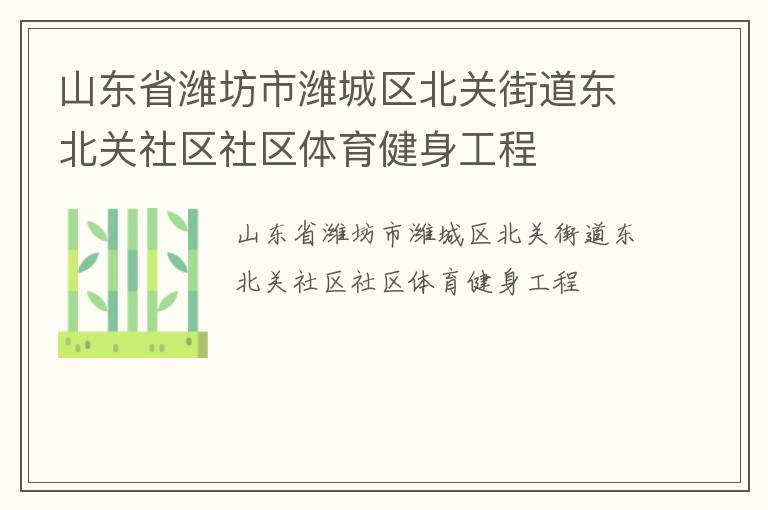 山東省濰坊市濰城區北關街道東北關社區社區體育健身工程