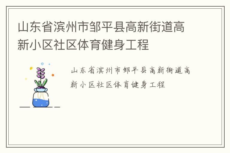 山東省濱州市鄒平縣高新街道高新小區社區體育健身工程
