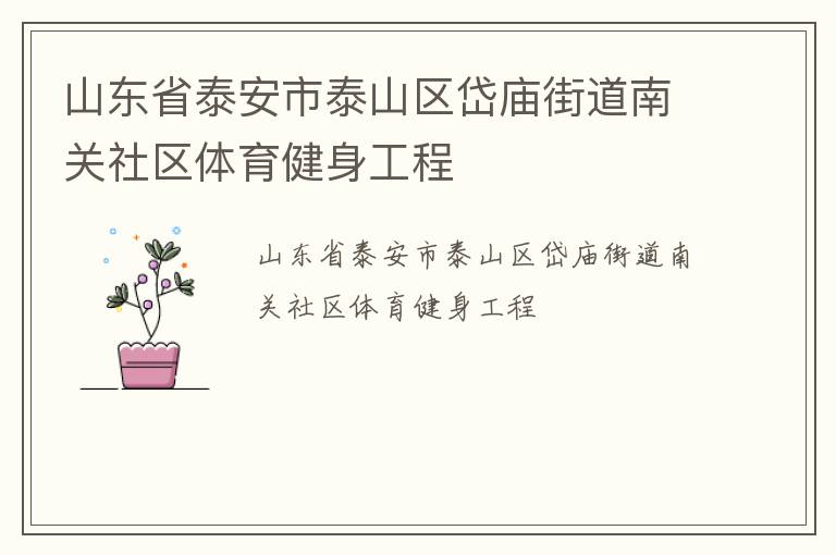 山東省泰安市泰山區岱廟街道南關社區體育健身工程