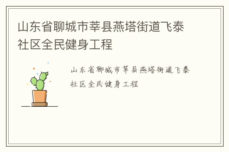 山東省聊城市莘縣燕塔街道飛泰社區全民健身工程