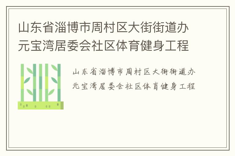 山東省淄博市周村區大街街道辦元寶灣居委會社區體育健身工程