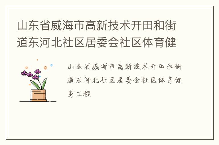 山東省威海市高新技術(shù)開田和街道東河北社區(qū)居委會社區(qū)體育健身工程