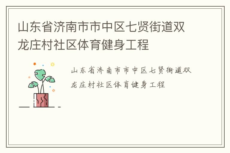 山東省濟南市市中區七賢街道雙龍莊村社區體育健身工程
