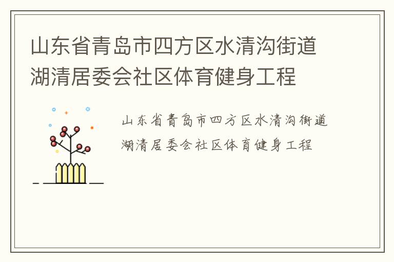 山東省青島市四方區水清溝街道湖清居委會社區體育健身工程