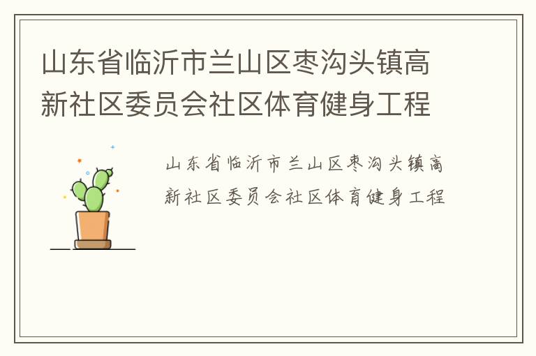 山東省臨沂市蘭山區棗溝頭鎮高新社區委員會社區體育健身工程