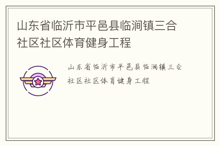 山東省臨沂市平邑縣臨澗鎮三合社區社區體育健身工程