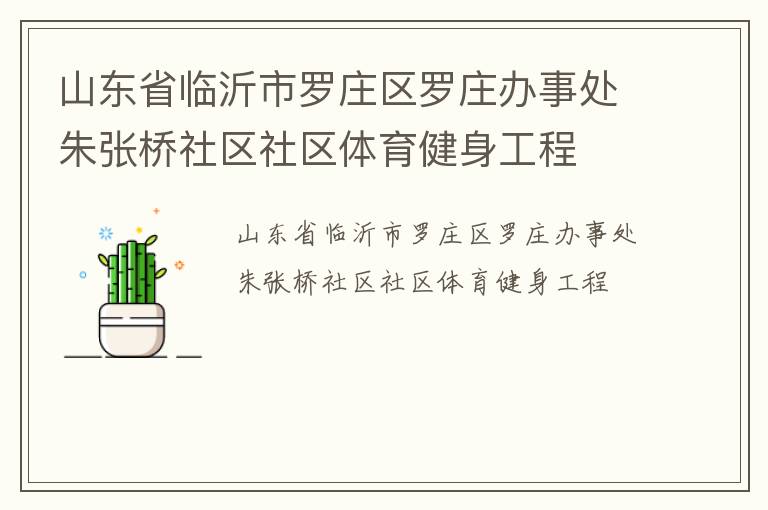 山東省臨沂市羅莊區羅莊辦事處朱張橋社區社區體育健身工程