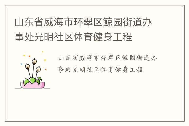 山東省威海市環翠區鯨園街道辦事處光明社區體育健身工程