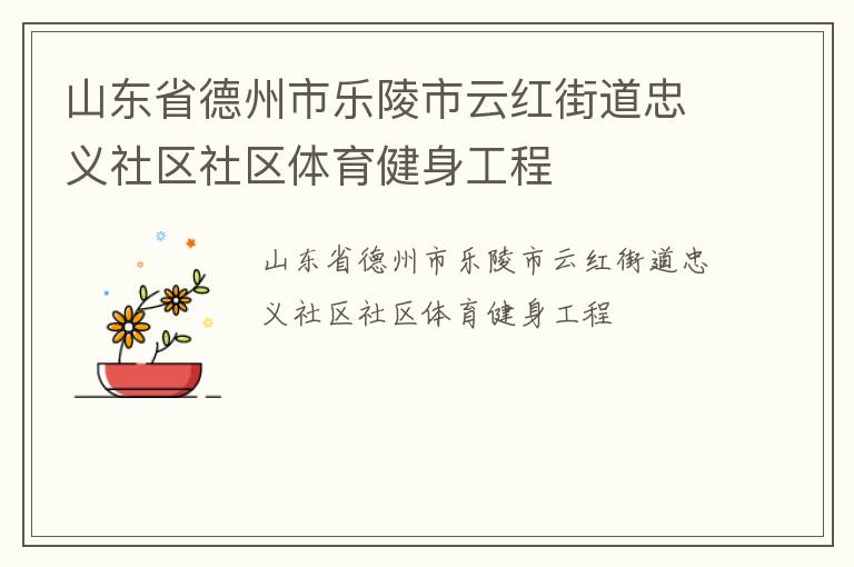 山東省德州市樂陵市云紅街道忠義社區社區體育健身工程