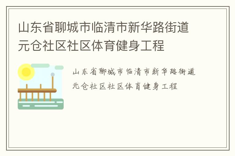 山東省聊城市臨清市新華路街道元倉社區社區體育健身工程