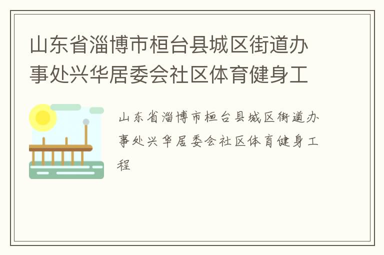 山東省淄博市桓臺縣城區街道辦事處興華居委會社區體育健身工程