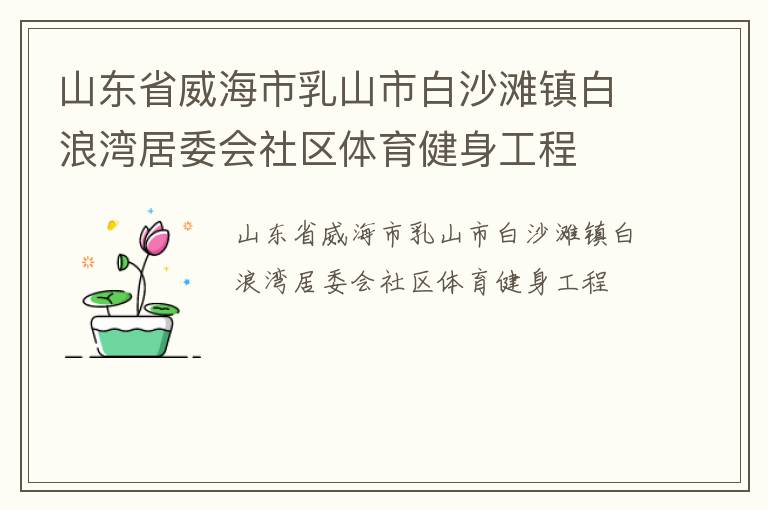 山東省威海市乳山市白沙灘鎮(zhèn)白浪灣居委會社區(qū)體育健身工程
