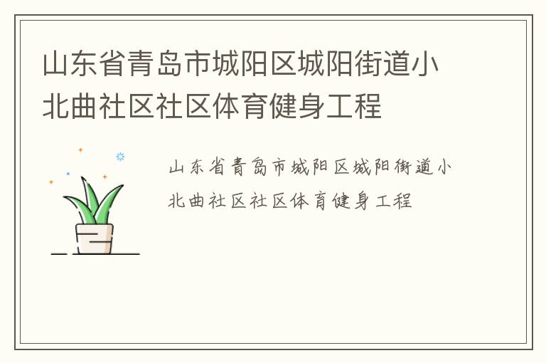 山東省青島市城陽區城陽街道小北曲社區社區體育健身工程