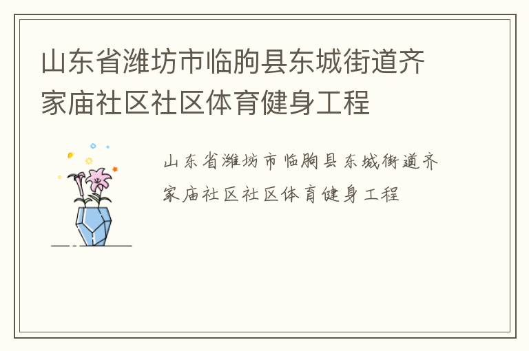 山東省濰坊市臨朐縣東城街道齊家廟社區社區體育健身工程