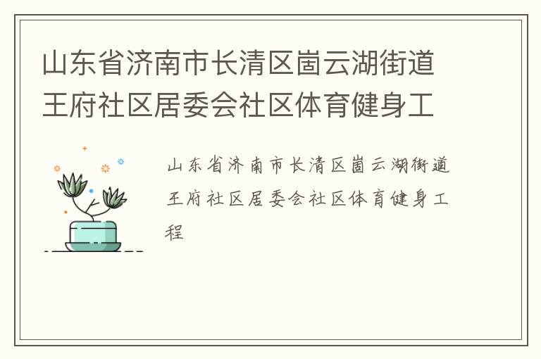 山東省濟(jì)南市長(zhǎng)清區(qū)崮云湖街道王府社區(qū)居委會(huì)社區(qū)體育健身工程