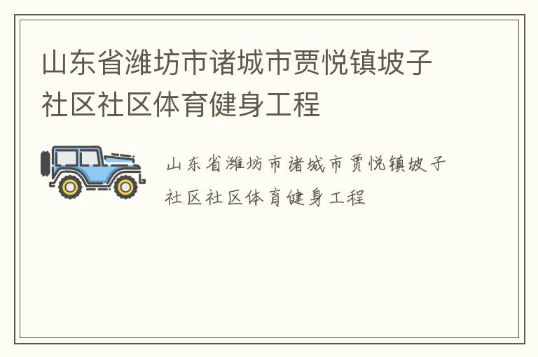 山東省濰坊市諸城市賈悅鎮坡子社區社區體育健身工程