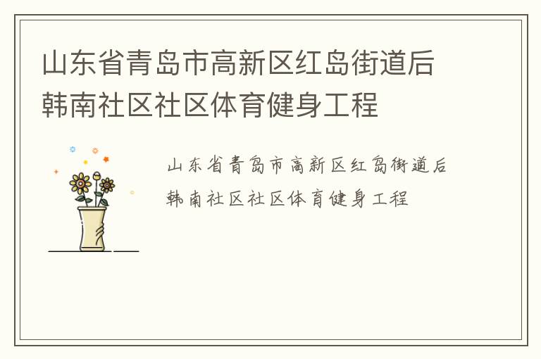 山東省青島市高新區紅島街道后韓南社區社區體育健身工程