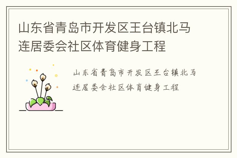 山東省青島市開發區王臺鎮北馬連居委會社區體育健身工程
