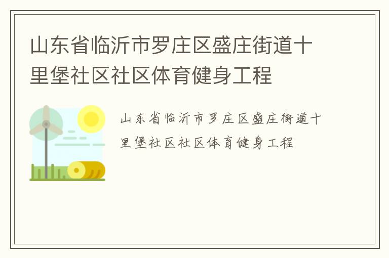 山東省臨沂市羅莊區盛莊街道十里堡社區社區體育健身工程