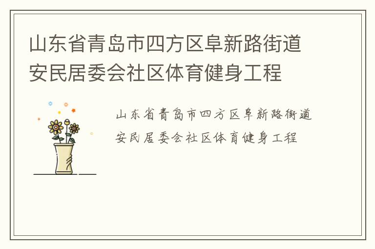 山東省青島市四方區阜新路街道安民居委會社區體育健身工程