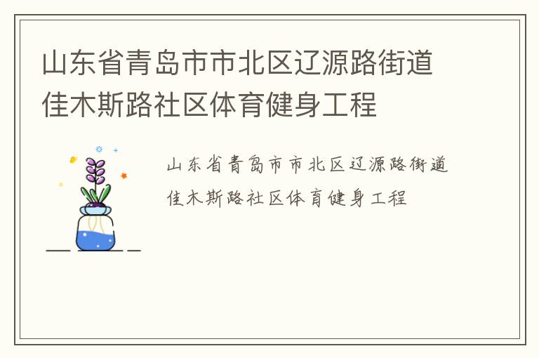 山東省青島市市北區遼源路街道佳木斯路社區體育健身工程
