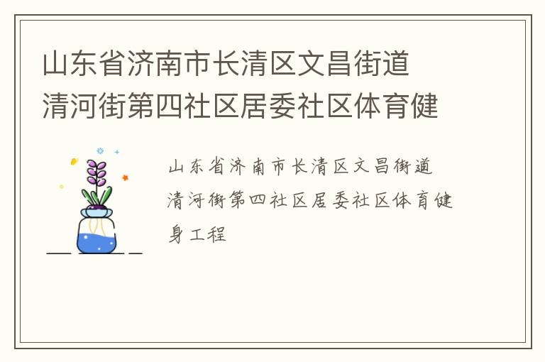 山東省濟南市長清區文昌街道  清河街第四社區居委社區體育健身工程