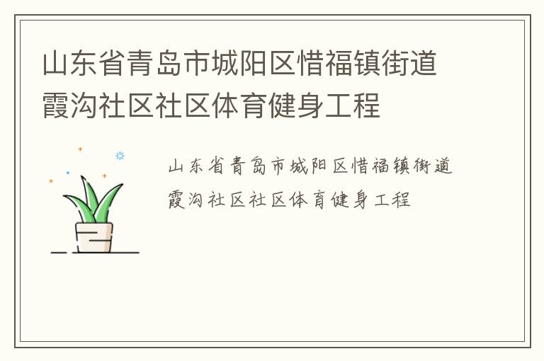 山東省青島市城陽區惜福鎮街道霞溝社區社區體育健身工程