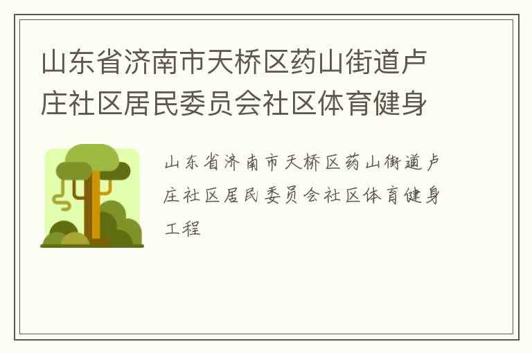 山東省濟南市天橋區藥山街道盧莊社區居民委員會社區體育健身工程