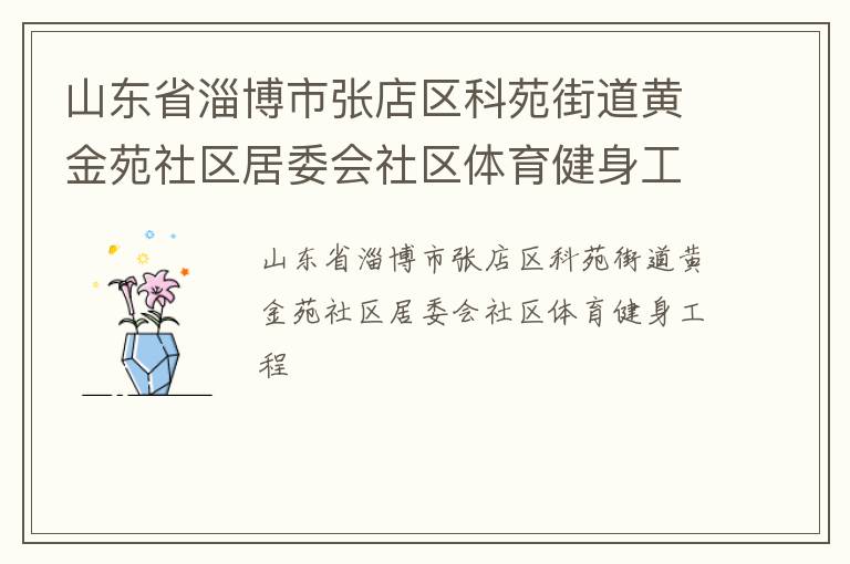 山東省淄博市張店區科苑街道黃金苑社區居委會社區體育健身工程