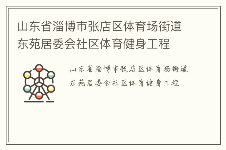 山東省淄博市張店區體育場街道東苑居委會社區體育健身工程