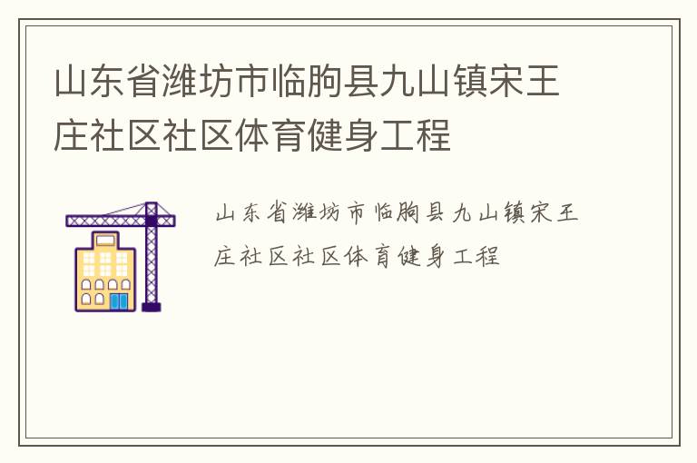 山東省濰坊市臨朐縣九山鎮宋王莊社區社區體育健身工程