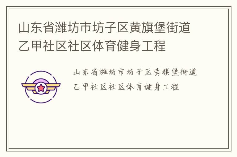 山東省濰坊市坊子區(qū)黃旗堡街道乙甲社區(qū)社區(qū)體育健身工程