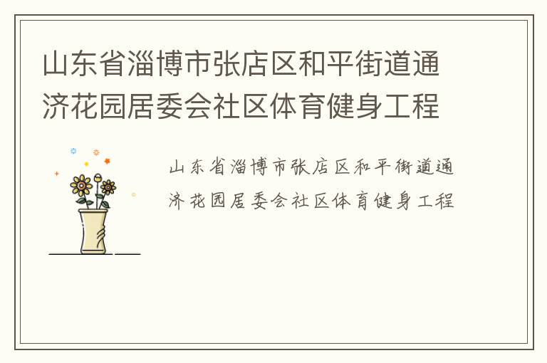 山東省淄博市張店區和平街道通濟花園居委會社區體育健身工程