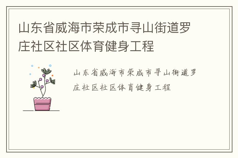 山東省威海市榮成市尋山街道羅莊社區社區體育健身工程