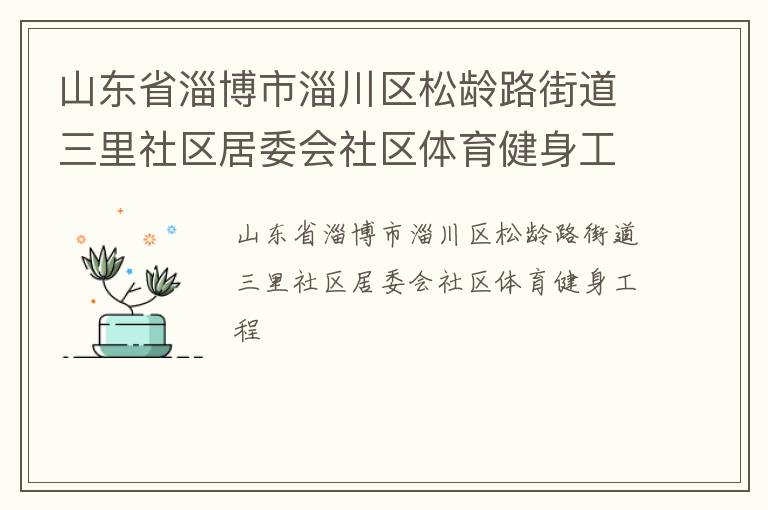 山東省淄博市淄川區(qū)松齡路街道三里社區(qū)居委會(huì)社區(qū)體育健身工程