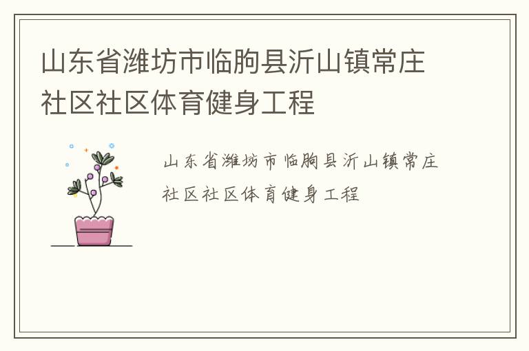 山東省濰坊市臨朐縣沂山鎮常莊社區社區體育健身工程