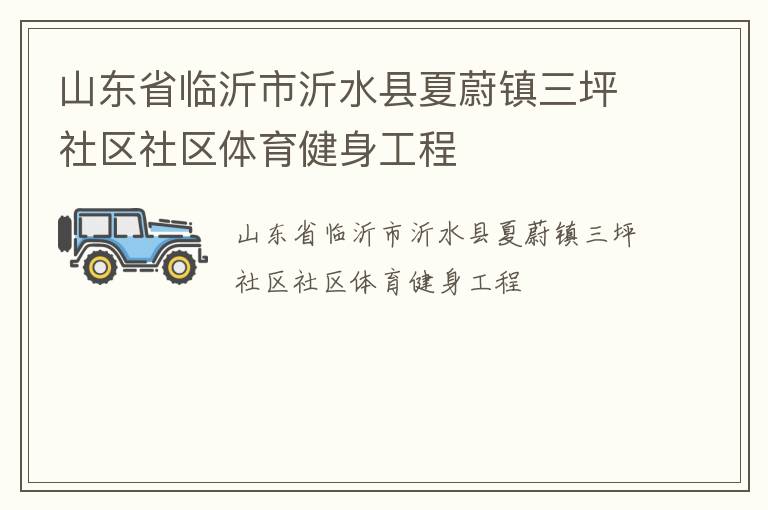 山東省臨沂市沂水縣夏蔚鎮三坪社區社區體育健身工程