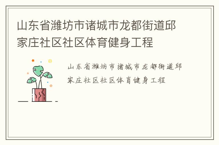 山東省濰坊市諸城市龍都街道邱家莊社區社區體育健身工程