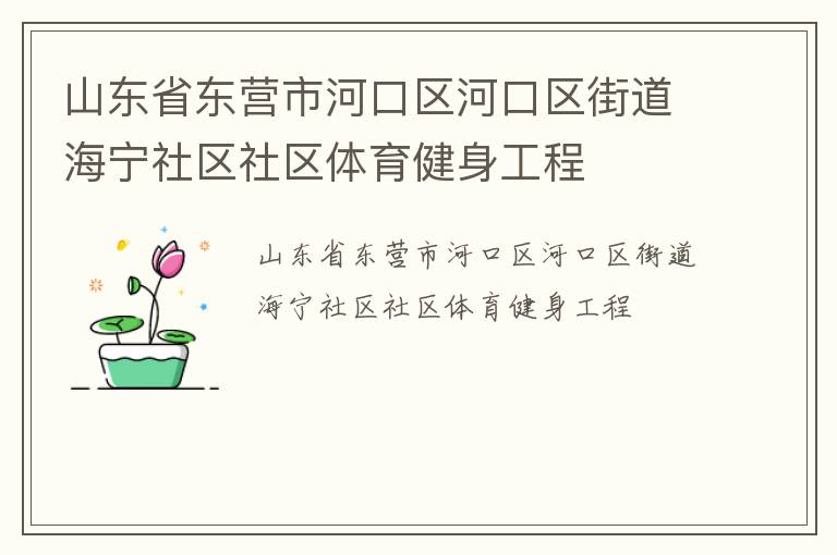山東省東營市河口區河口區街道海寧社區社區體育健身工程
