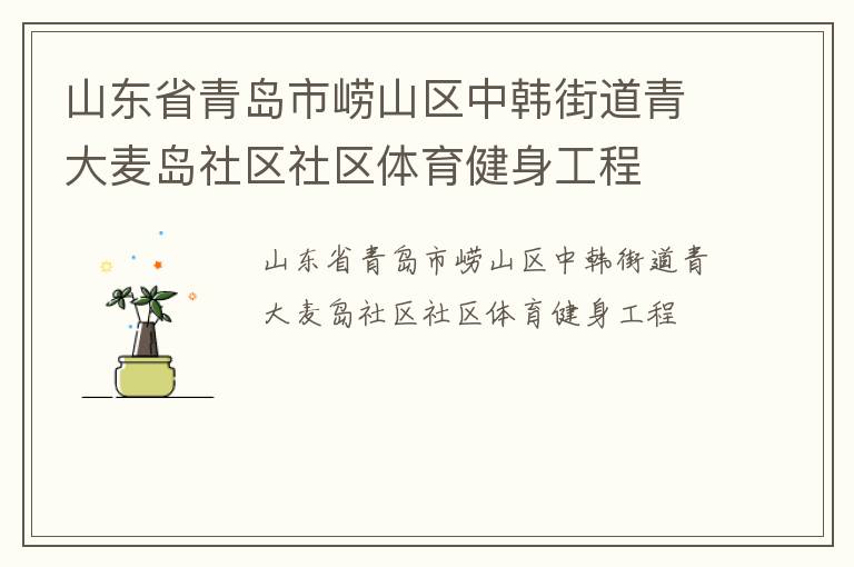 山東省青島市嶗山區中韓街道青大麥島社區社區體育健身工程