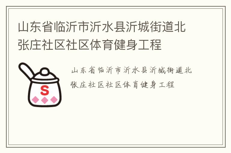 山東省臨沂市沂水縣沂城街道北張莊社區社區體育健身工程