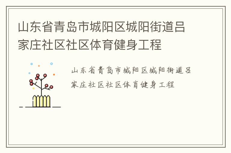 山東省青島市城陽區城陽街道呂家莊社區社區體育健身工程