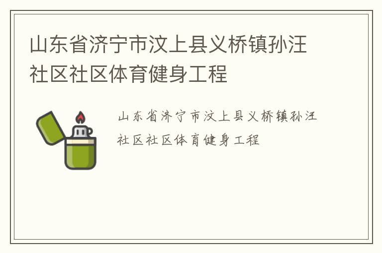 山東省濟寧市汶上縣義橋鎮孫汪社區社區體育健身工程