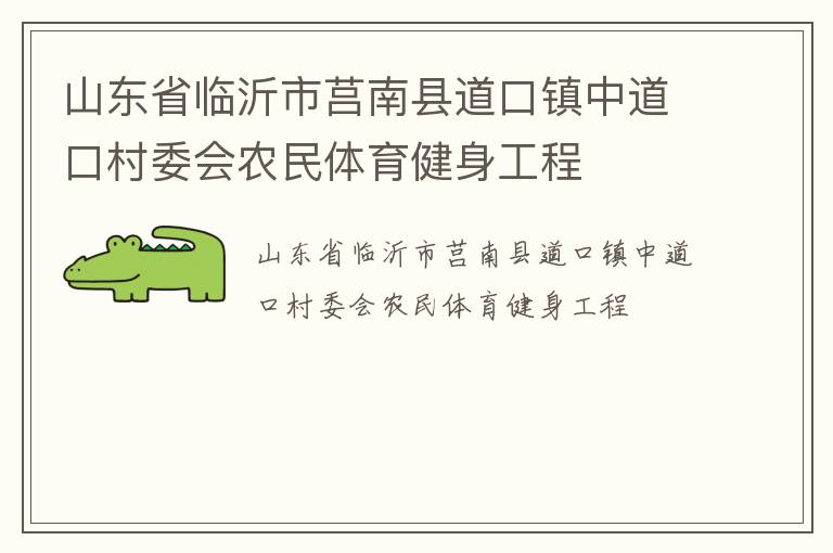 山東省臨沂市莒南縣道口鎮中道口村委會農民體育健身工程