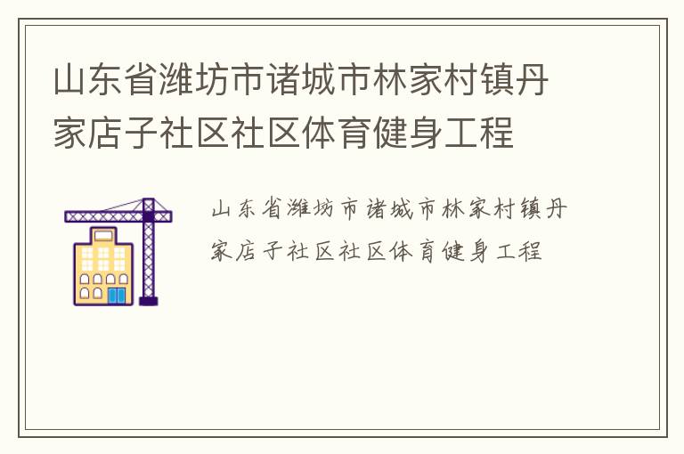 山東省濰坊市諸城市林家村鎮丹家店子社區社區體育健身工程