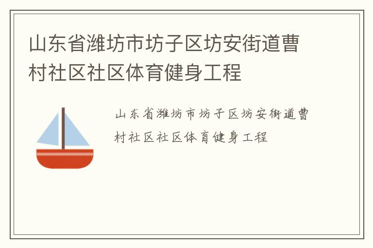 山東省濰坊市坊子區坊安街道曹村社區社區體育健身工程